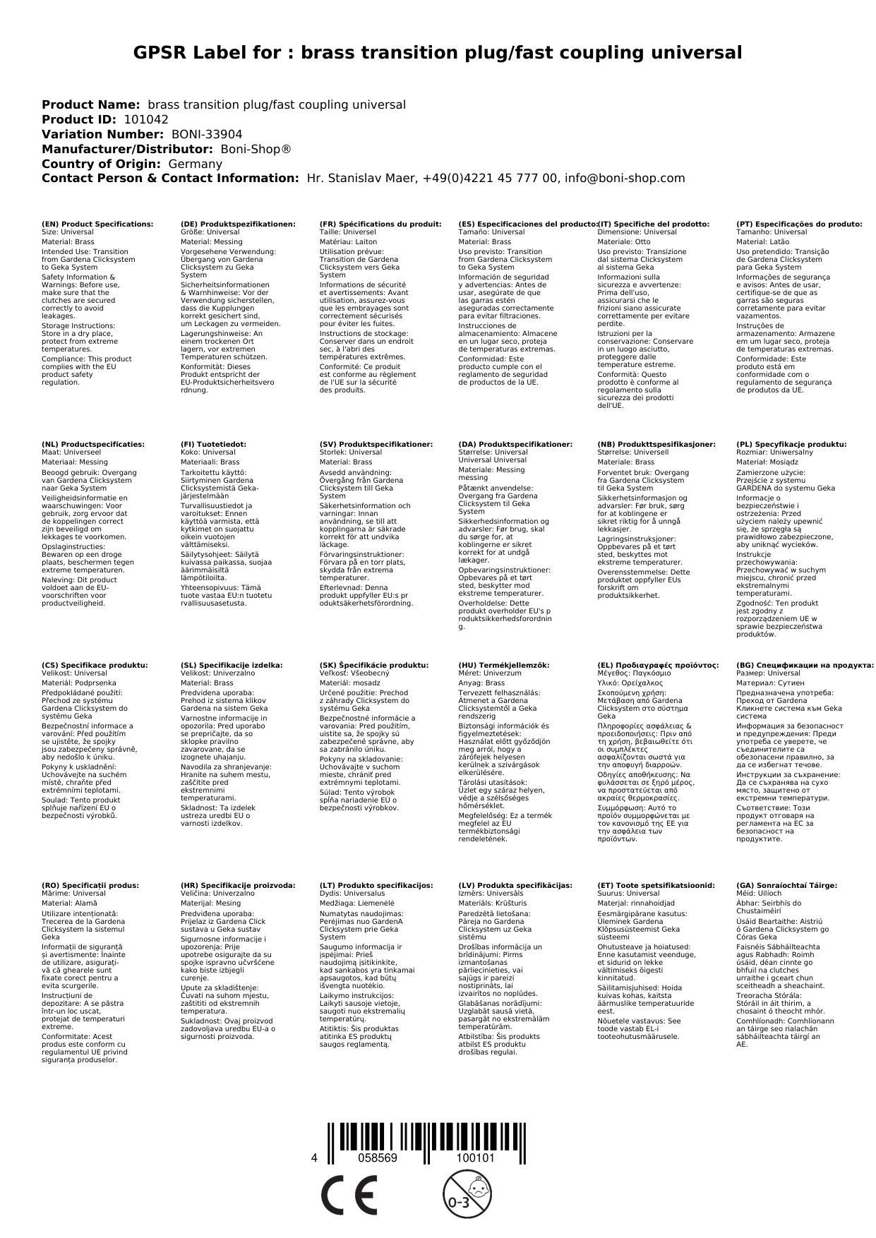 Schnellkupplung, Messing, Übergang, Steckkupplung, Universal