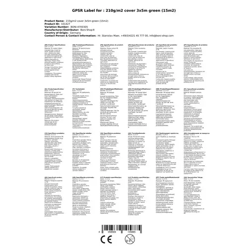 Abdeckplane 3x5m, grün, 210g/m², wasserdicht & reißfest Abdeckplane 3x5m, grün, 210g/m², wasserdicht & reißfest