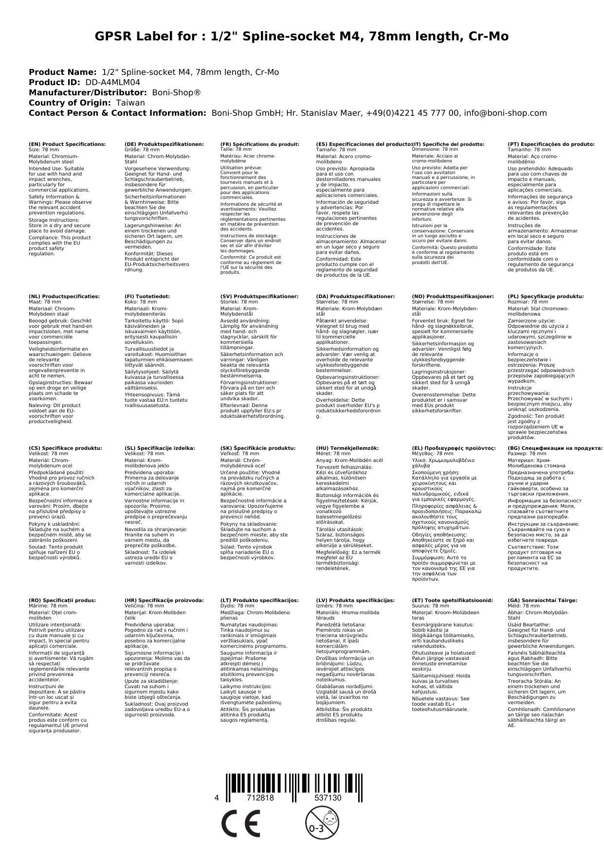 XZN Nuss, Innensechskant Nuss, M4, 1/2 Zoll, Cr-Mo