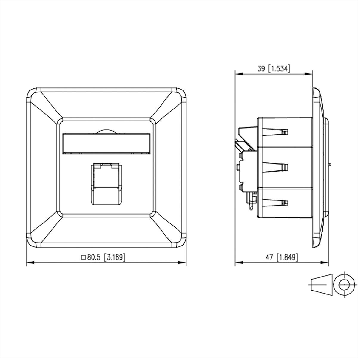 METZ CONNECT E-DAT C6A IDC Dose, 1 Port, UP, verkehrsweiß