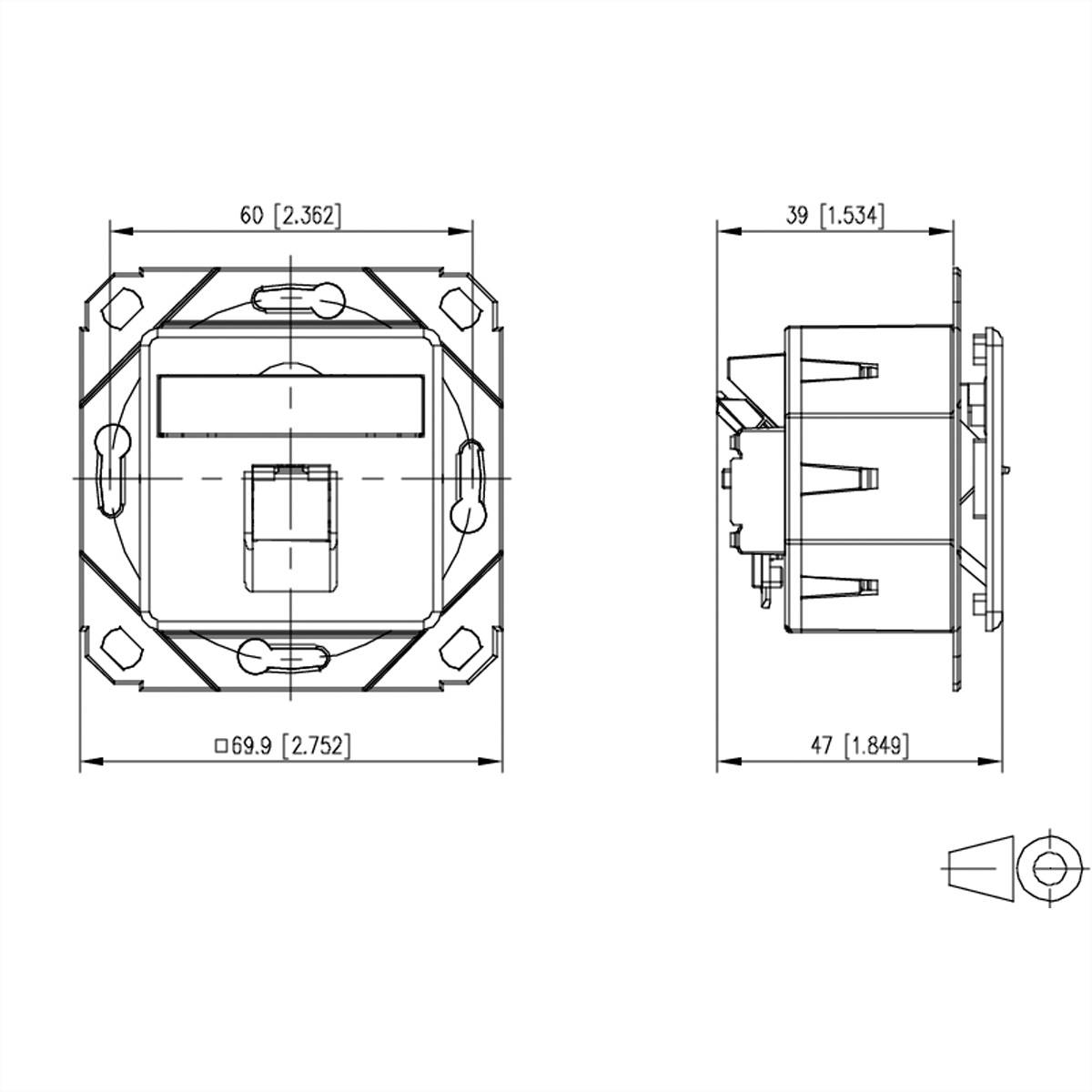 METZ CONNECT E-DAT C6A IDC Dose, 1 Port, UPk, verkehrsweiß