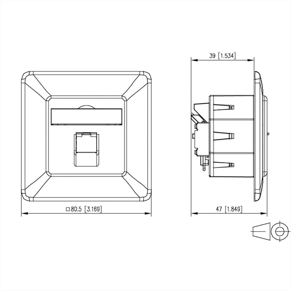 METZ CONNECT E-DAT C6A LSA++ Dose, 1 Port, UP, verkehrsweiß