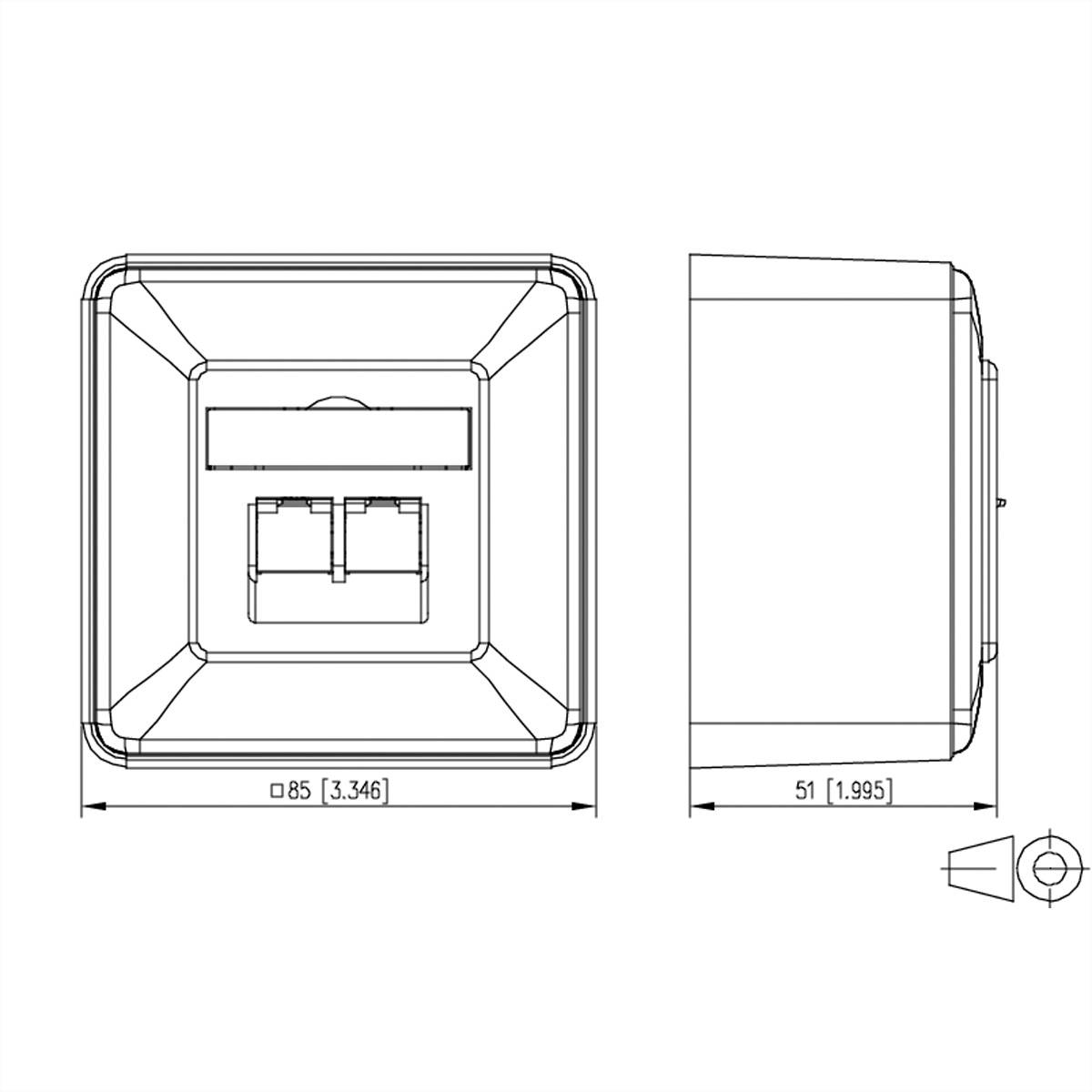 METZ CONNECT E-DAT C6A LSA++ Dose, 2 Port, AP, verkehrsweiß