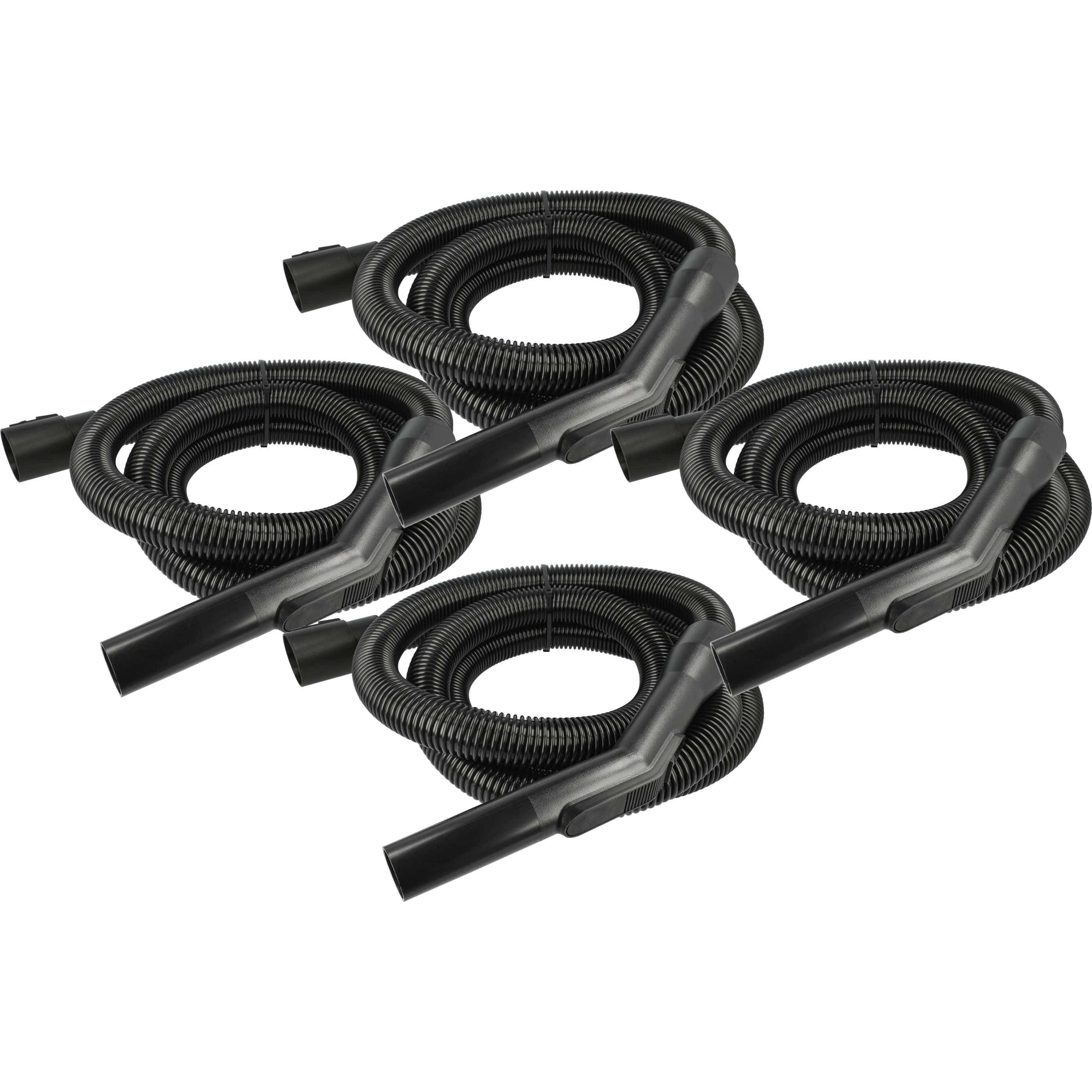 vhbw 4x Ersatz Schlauch kompatibel mit Kärcher WD 3 Fireplace kit, Battery Premium Set, Battery Set Staubsauger - Flexibel, 3 m, Handgriff