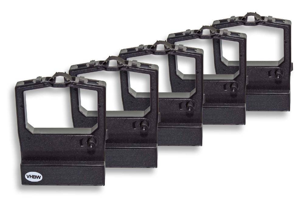 vhbw 5x Farbband Schriftband kompatibel mit OKI Microline ML520, ML521, ML390, ML591, ML590 Nadeldrucker, Bondrucker - Schwarz