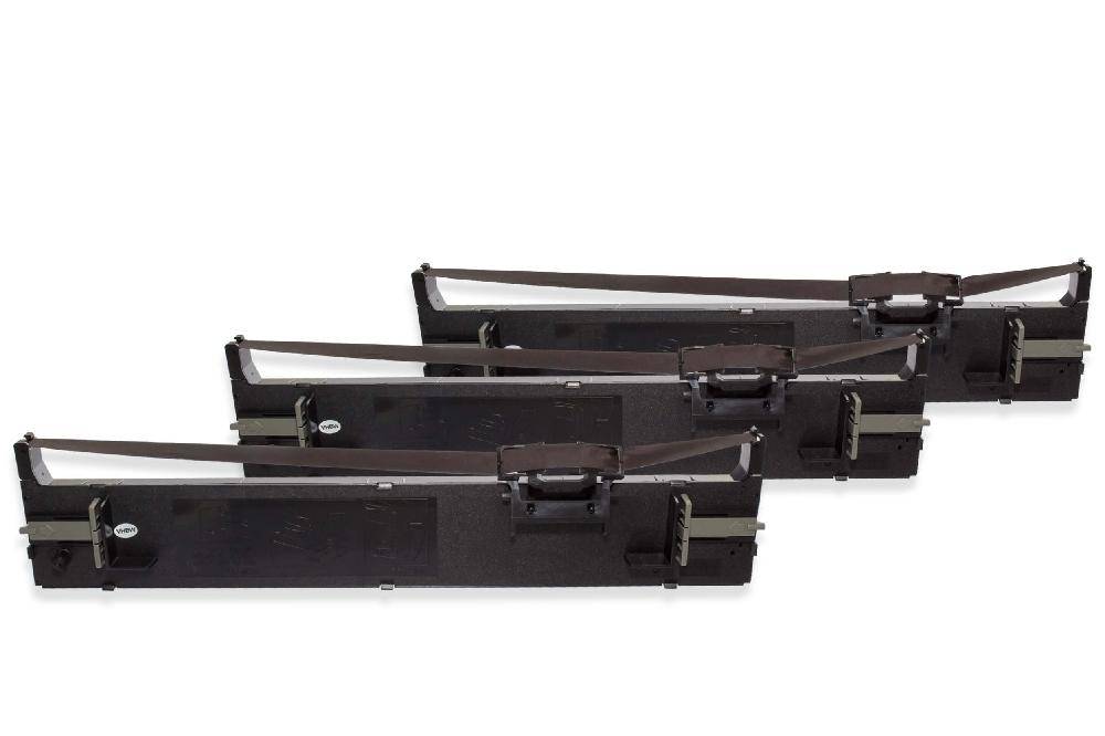 vhbw 3x Farbband Schriftband kompatibel mit Epson LQ-690K Nadeldrucker, Bondrucker - Schwarz