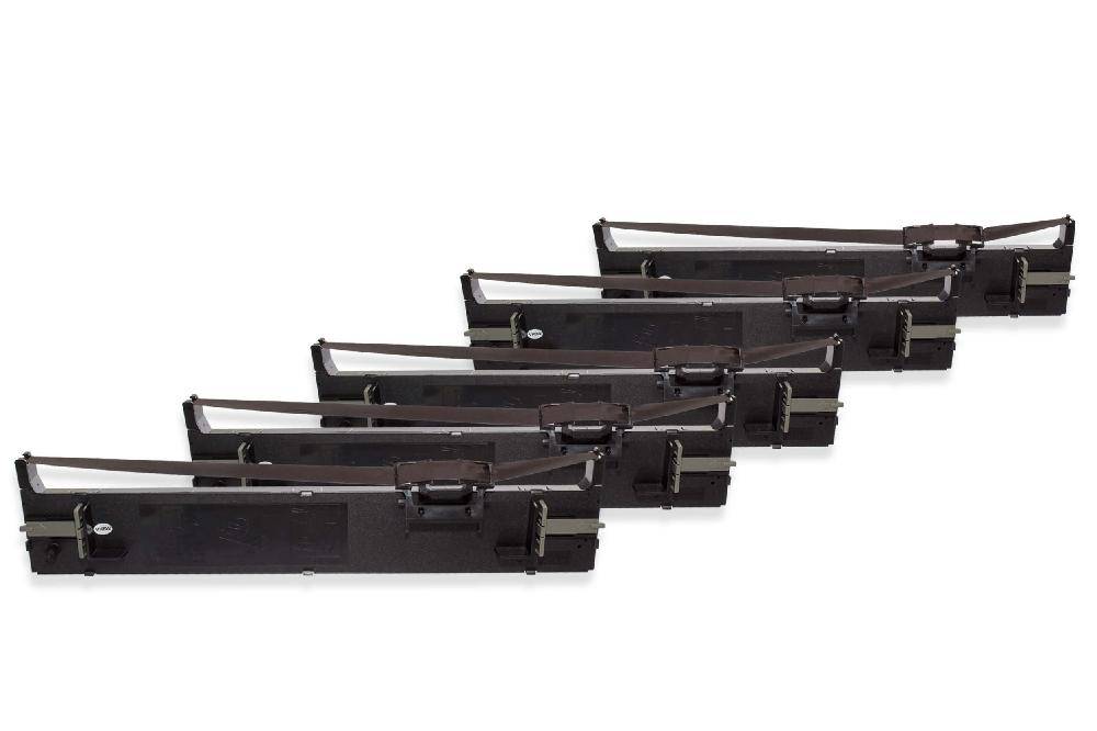 vhbw 5x Farbband Schriftband kompatibel mit Epson LQ-690K Nadeldrucker, Bondrucker - Schwarz