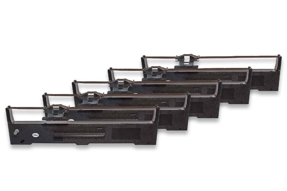 vhbw 5x Farbband Schriftband kompatibel mit Epson LQ-890 Nadeldrucker, Bondrucker - Schwarz