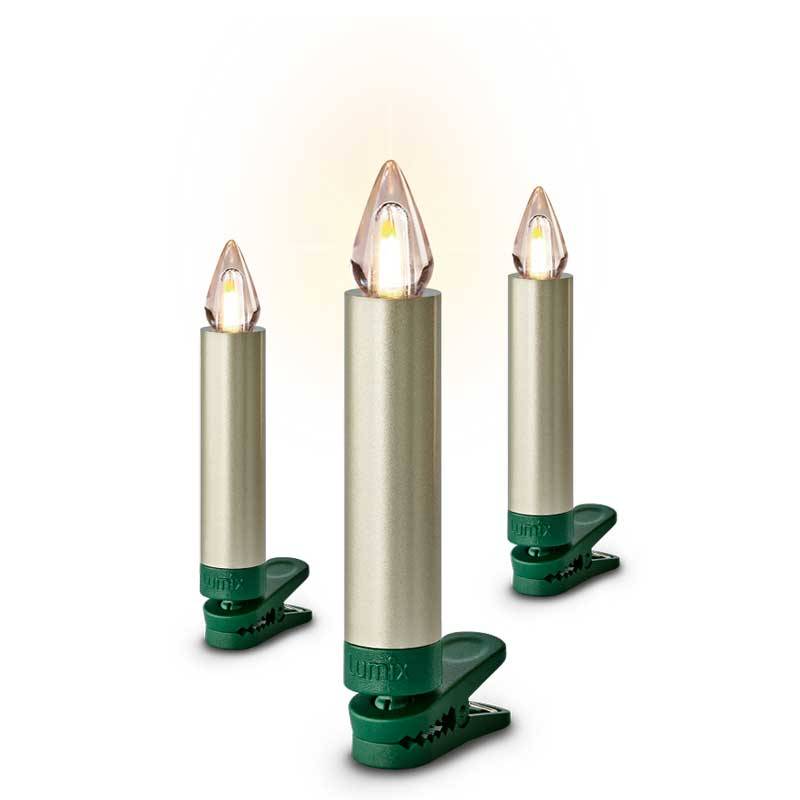 Krinner Lumix SuperLight Flame 6er Erweiterungs-Set Kabellose Christbaumkerzen Cashmere