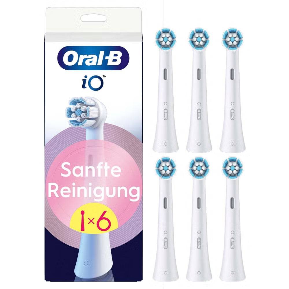 Oral-B iO Sanfte Reinigung Aufsteckbürsten weiß 6 Stück