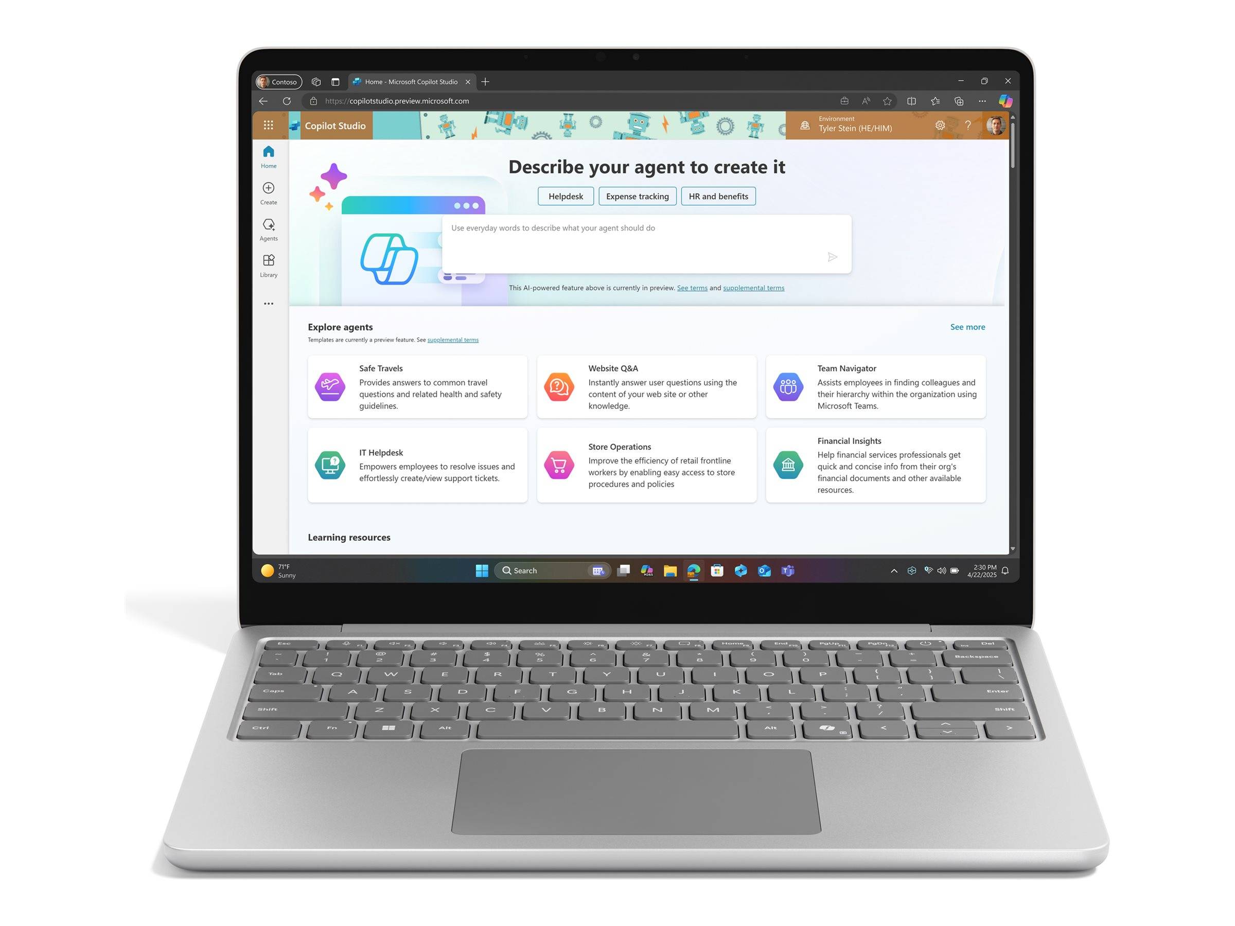 Microsoft Surface Laptop 7 Copilot +PC SD P8/16GB/256GB WIN 11Pro Platinum