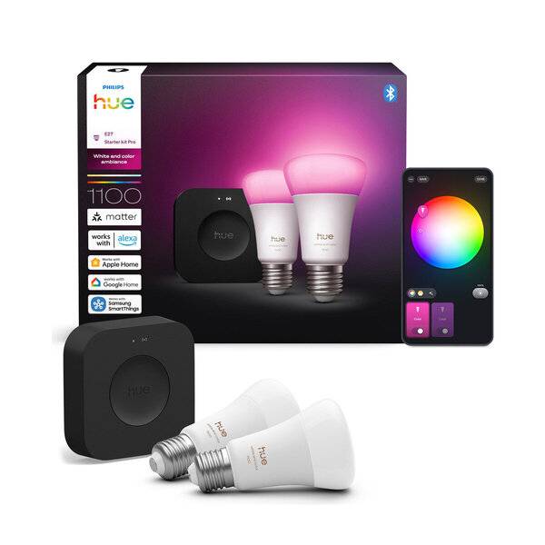 Philips Hue Starter Kit: Hue Bridge Pro + 2 E27