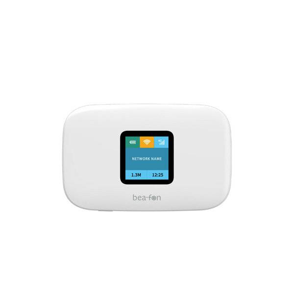 Weißes Bea-fon Mobil-Hotspot/Router mit kleinem Farbbildschirm, der 
