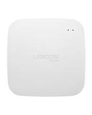 Ein weißer LANCOM-Wireless-Zugriffspunkt mit quadratischer Form und zwei LED-Indikatoren in der oberen rechten Ecke.