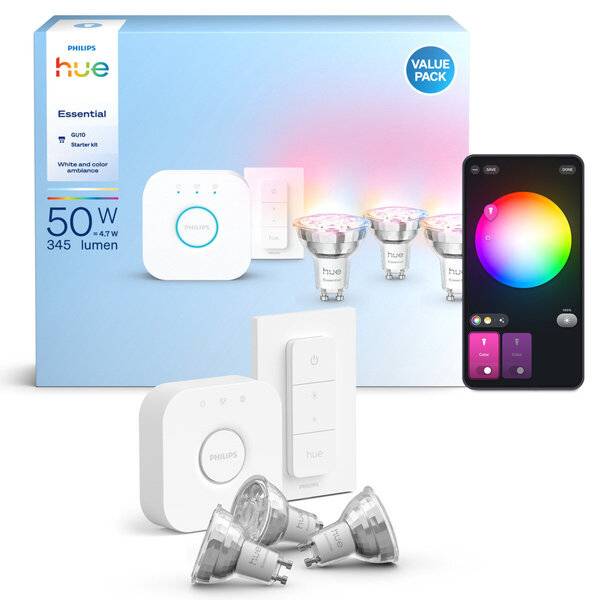 Philips Hue Starter Kit Essential GU10 3er+DS+V2 bridge