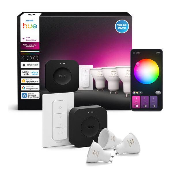 Philips Hue Starter Kit White & C. Amb. 400 - 3 GU10 sw v3 EU