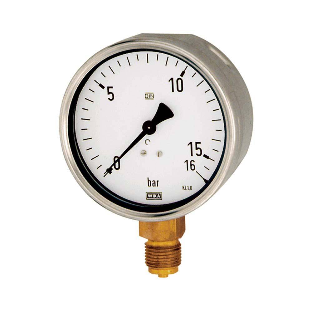 Manometer - Klasse 1,0 - Ø 160 - Überdruck - Anschluss G 1/2" B unten - Skalenteilung 0,5 - Anzeigebereich 0 bis 25 bar
