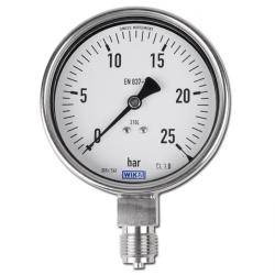Manometer - Klasse 1,0 - Ø 100 - Abgang 1/2" unten - 0-60 bar Messbereich - stehend - Chemieausführung
