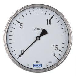 Manometer - Ø 160 mm - Anschluss 1/2" hinten - Chromnickel mit Messinganschluss - Anzeigebereich 0 bis 10 bar