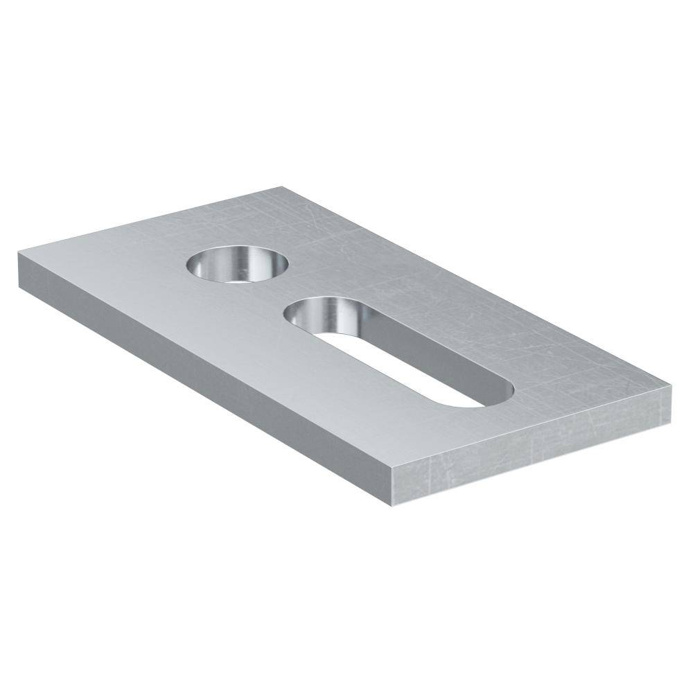 Flachverbindungshalter SSP 12 A2 - Edelstahl A2 - 82 x 41 x 5 mm - Loch-Ø 13 mm - Langloch 40 x 11 mm - VE 25 Stück - Preis per VE