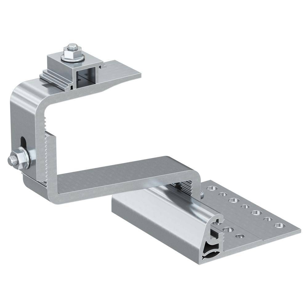 Dachhaken RH 40-52 HB AL - Aluminium - breiter Sockel - eckige Form - Ziegelstärke 40 bis 52 mm - Gesamthöhte 119,5 bis 149,5 mm - VE 10 Stück - Pr