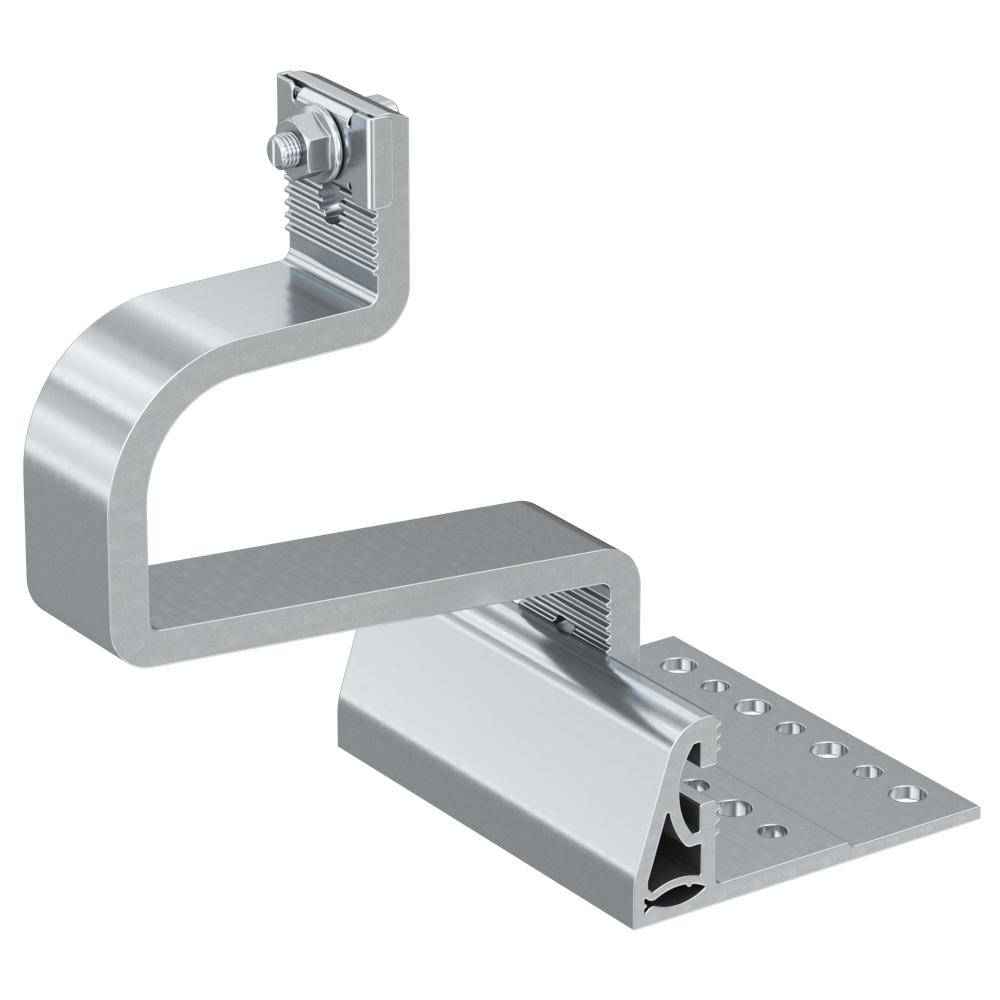 Dachhaken RH 52-67 VB AL - Aluminium - breiter Sockel - abgerundete Form - Ziegelstärke 52 bis 67 mm - Gesamthöhte 132 bis 162 mm - VE 10 Stück -