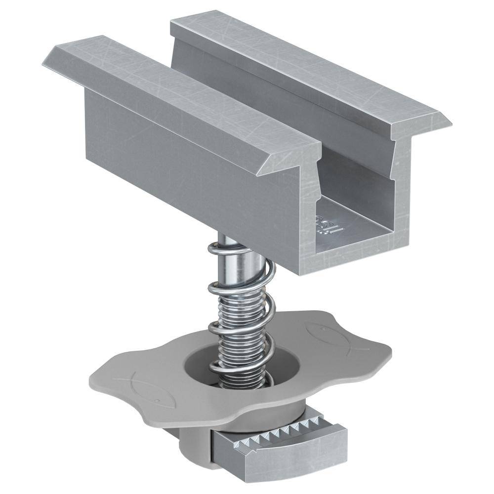 Mittelklemme vormontiert PM C 38-44 AL - Aluminium - grau - Moduldicke 38 bis 44 mm - VE 10 Stück - Preis per VE