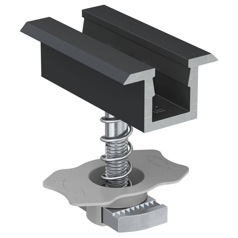 Mittelklemme vormontiert PM C 28-34 AL - Aluminium - schwarz - Moduldicke 28 bis 34 mm - VE 10 Stück - Preis per VE