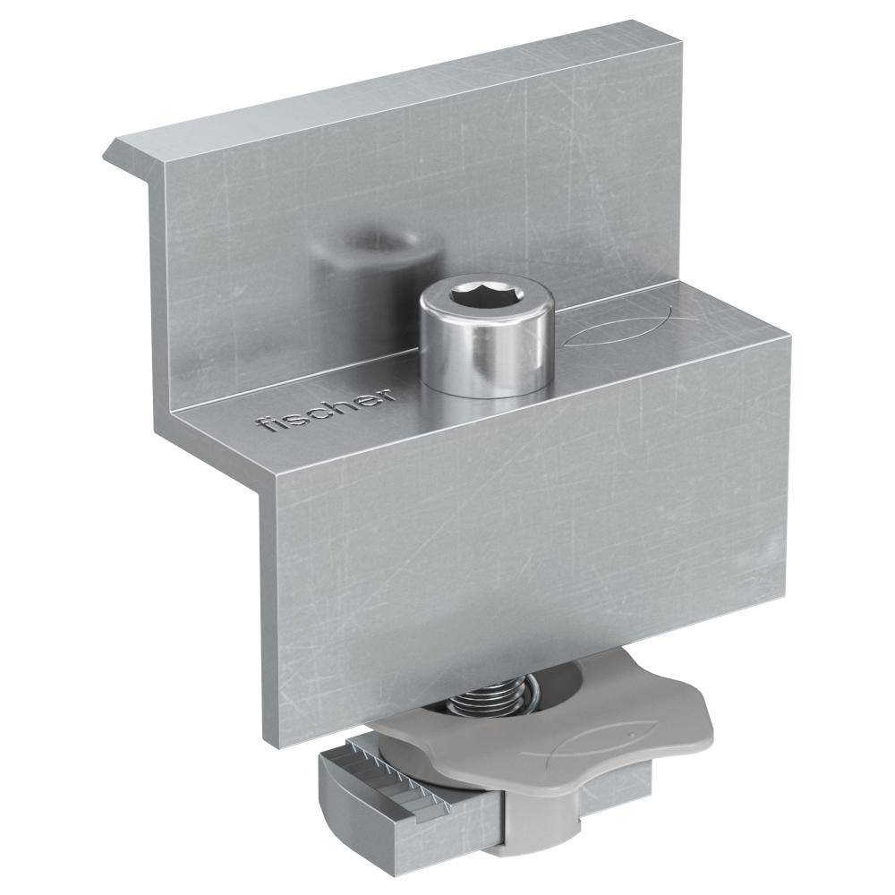 Endklemme vormontiert PM F 40 AL - Aluminium - grau - Moduldicke 40 mm - VE 10 Stück - Preis per VE
