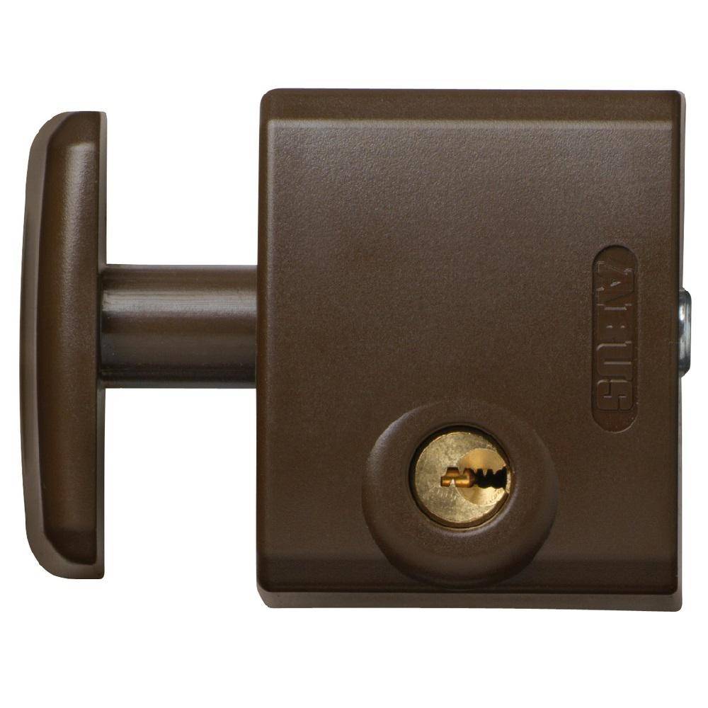 Fenster-Zusatzsicherung - Modell FTS3002 B AL0125 - für nach außen öffnende Fenster und Fenstertüren - Farbe braun - Schließung AL0125 - SL 5