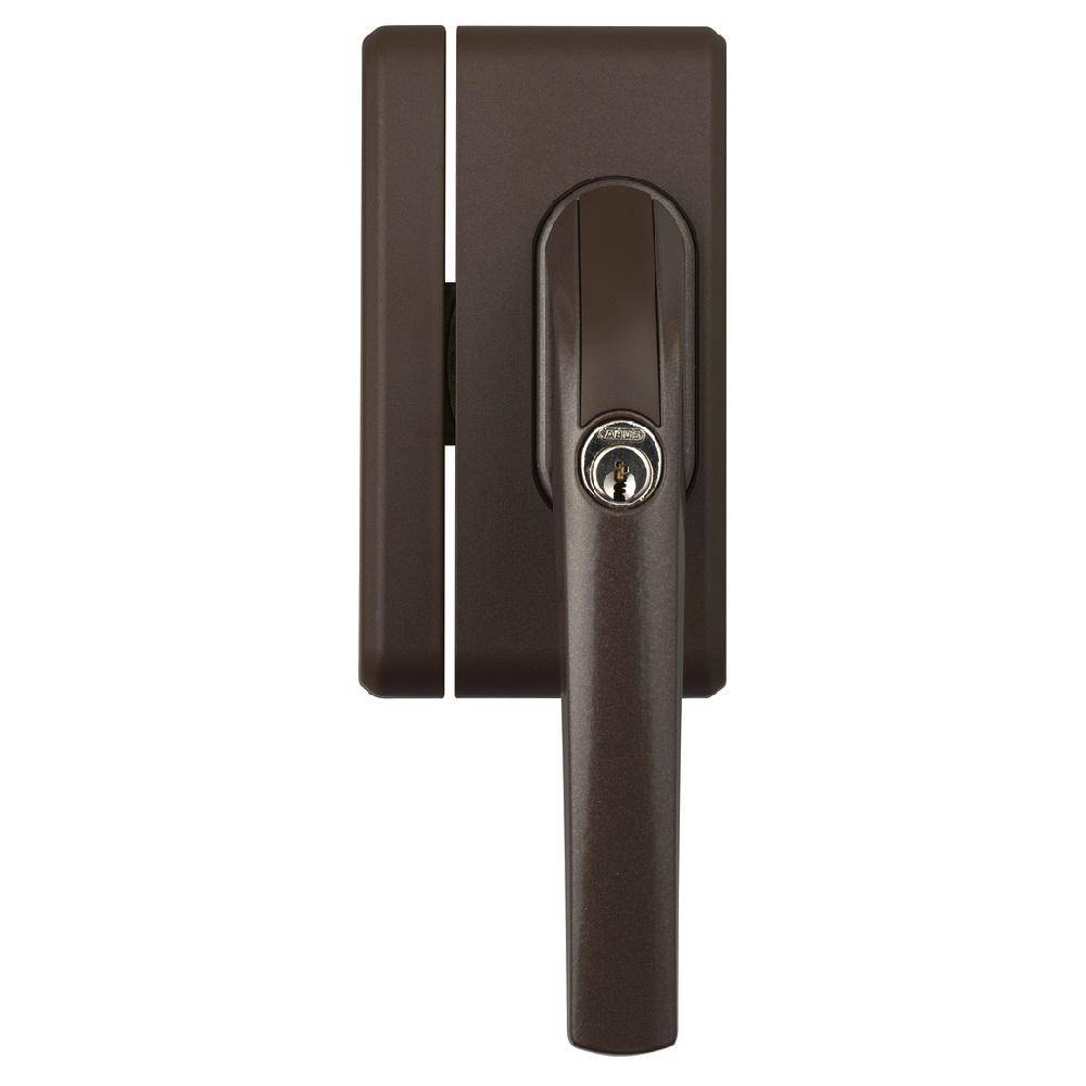 Fenstergriff-Schloss - Modell FO400N W B/DFNLI - mit verstellbarem Stahlriegel - Farbe braun