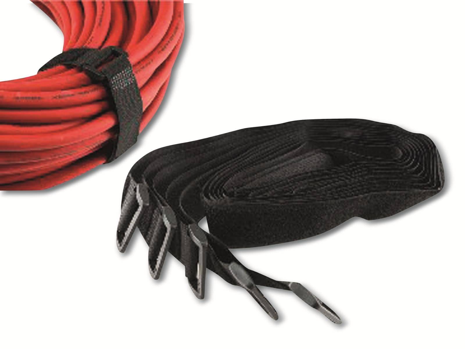 CHILITEC Klettband-Set mit Öse, 80x3 cm, schwarz, 5 Stück