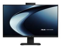 Ein breitbildiger Computermonitor zeigt das Asus-Logo und einen eleganten abstrakten Hintergrund, was ein modernes, hochauflösendes Design andeutet.