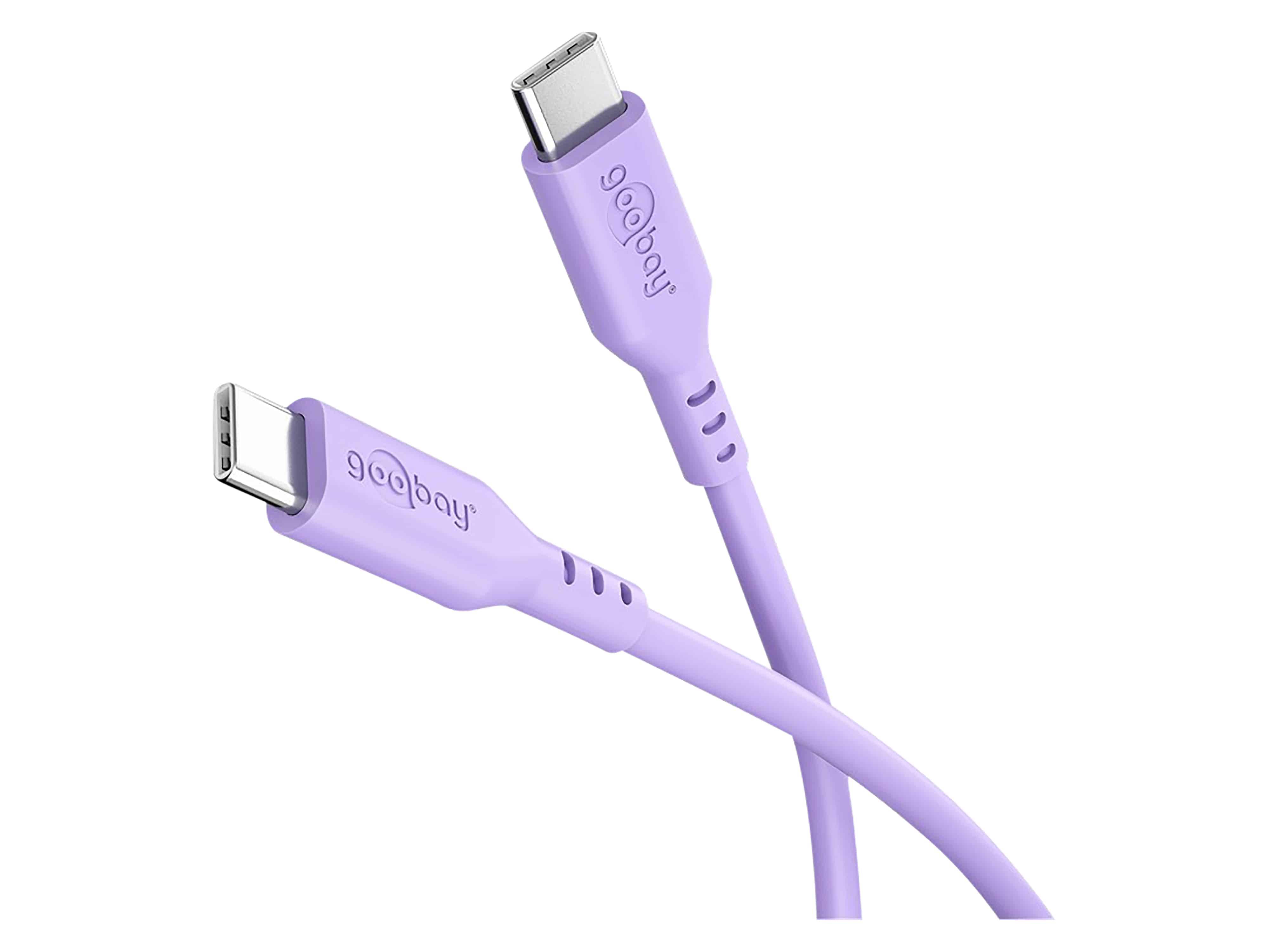 GOOBAY USB-C Kabel 77745 Silikon 1,5m violett