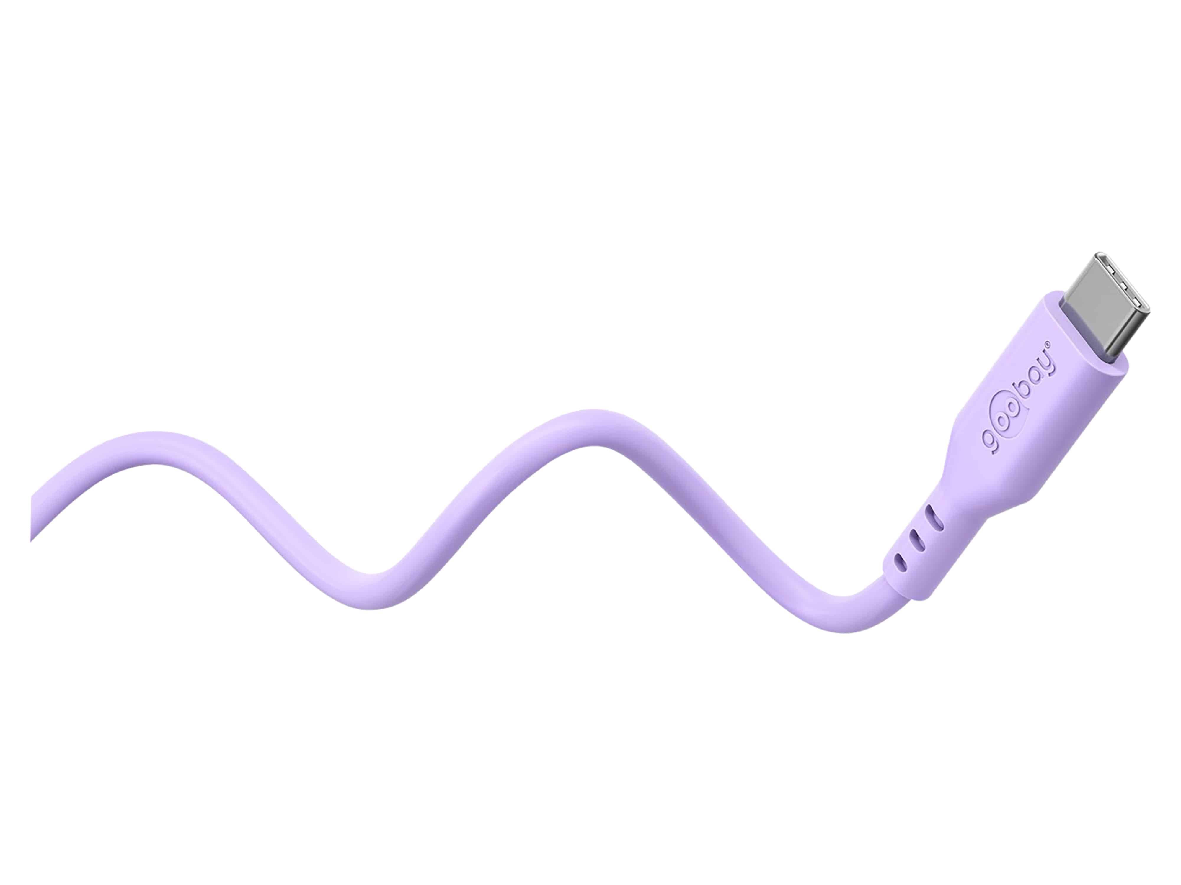 GOOBAY USB-C Kabel 77745 Silikon 1,5m violett