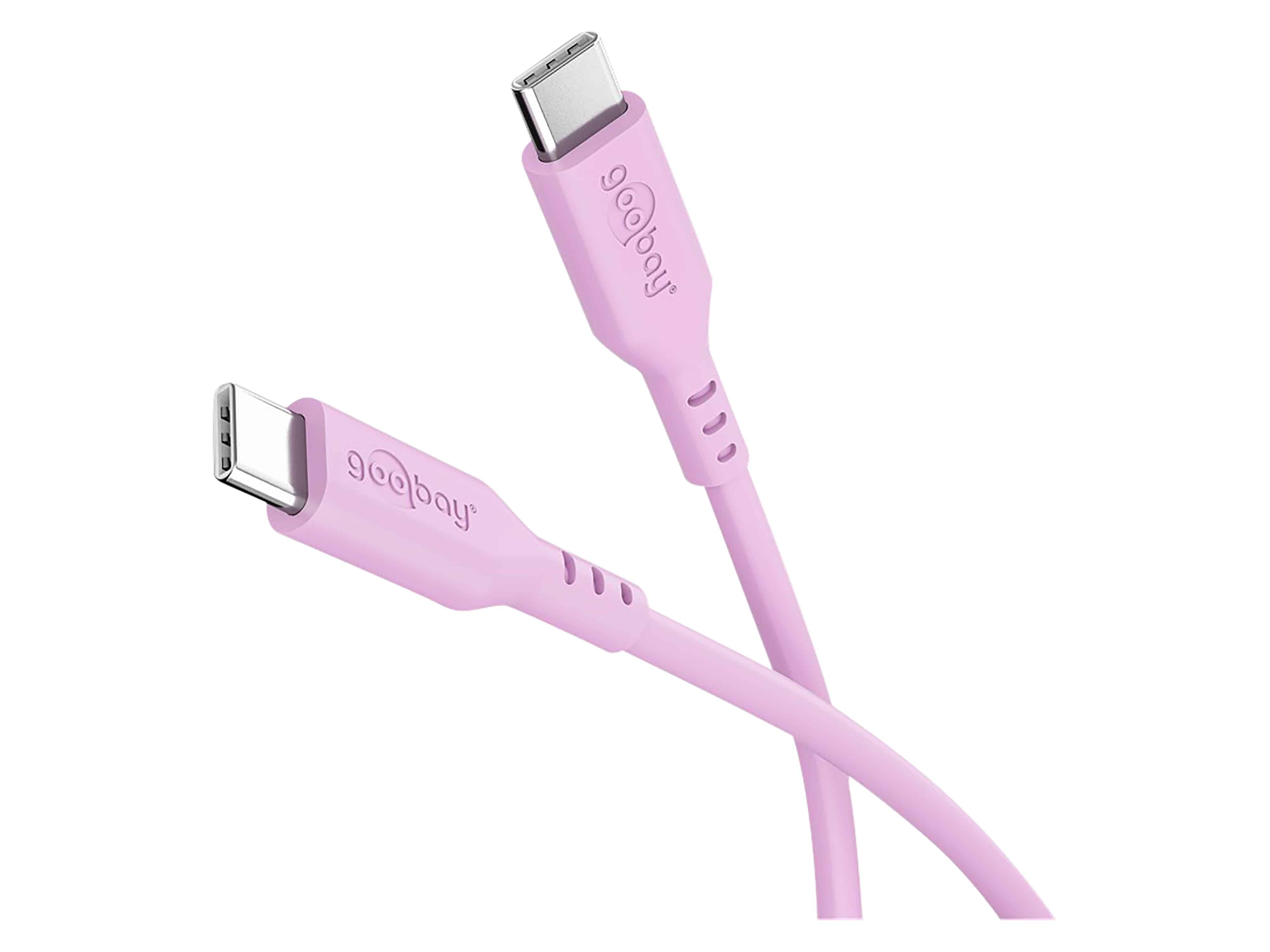 GOOBAY USB-C Kabel 77746 Silikon 1,5m pink