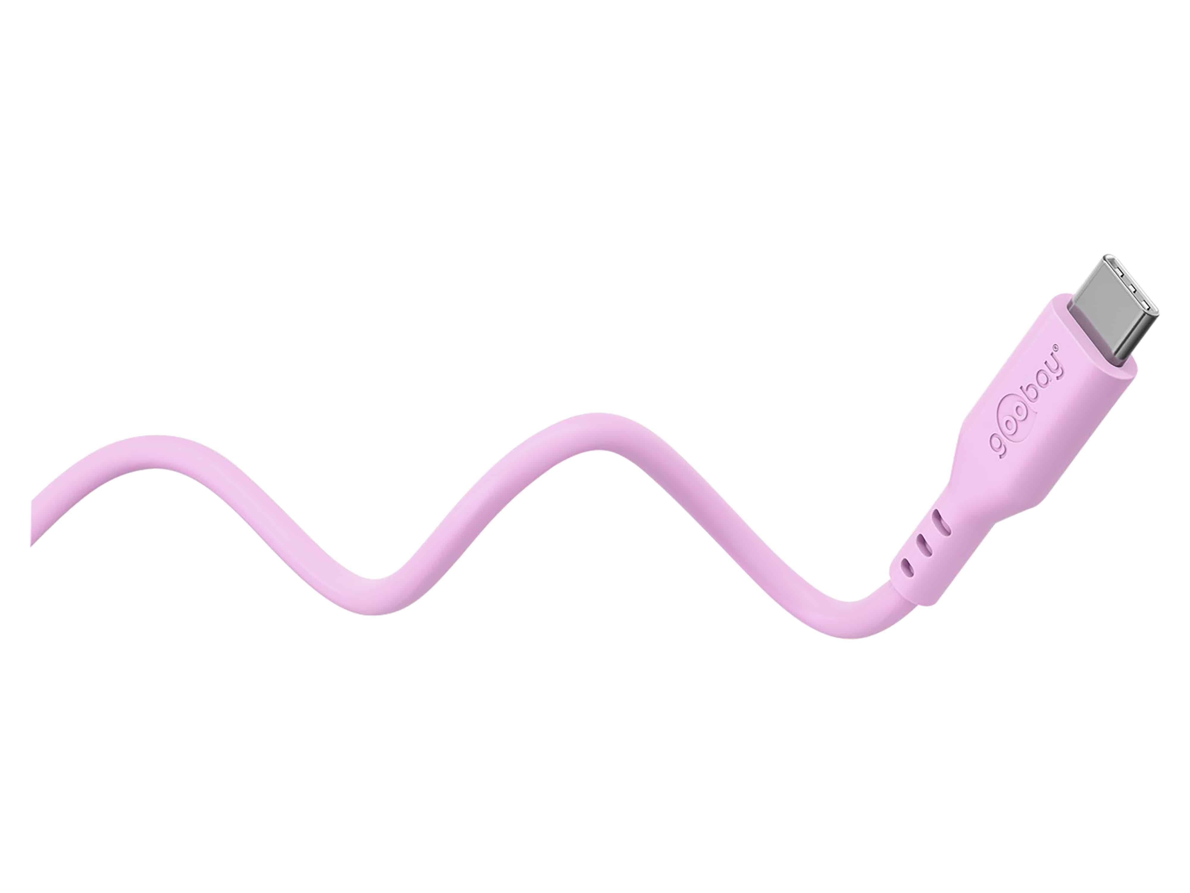 GOOBAY USB-C Kabel 77746 Silikon 1,5m pink
