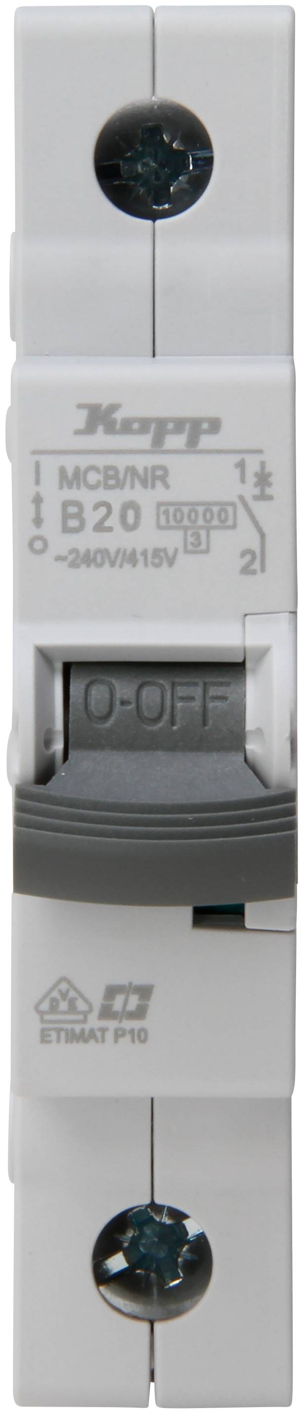 KOPP Leitungsschutzschalter, 20A, 1-polig, Char. B