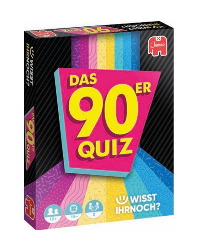 Jumbo Spiele 1110100542, Das 90er Quiz, Kartenspiel, Deutsche Ausgabe