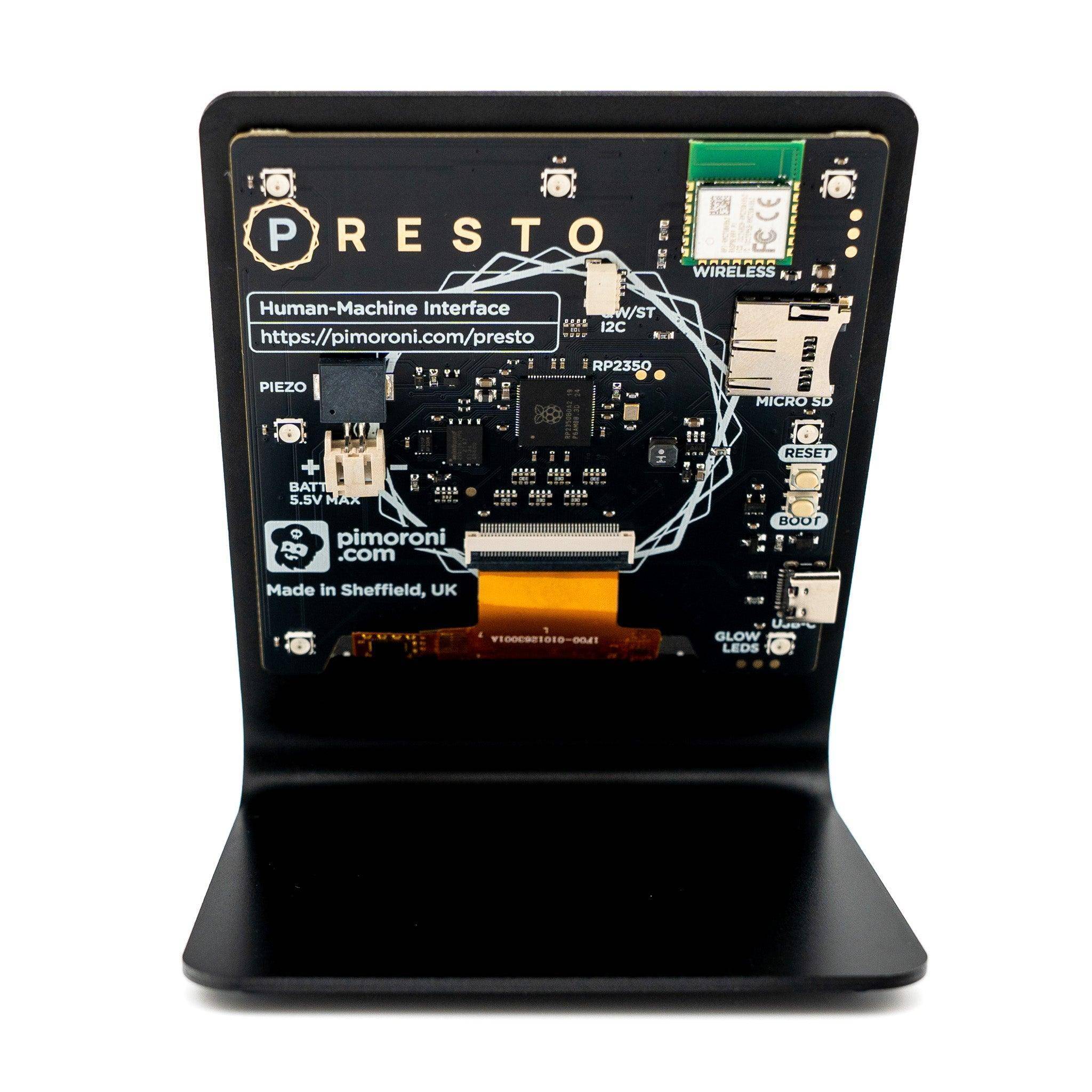 Pimoroni Presto, 4 Zoll IPS Touchscreen Desktop Display, RP2350, WLAN, Bluetooth, microSD, USB-C