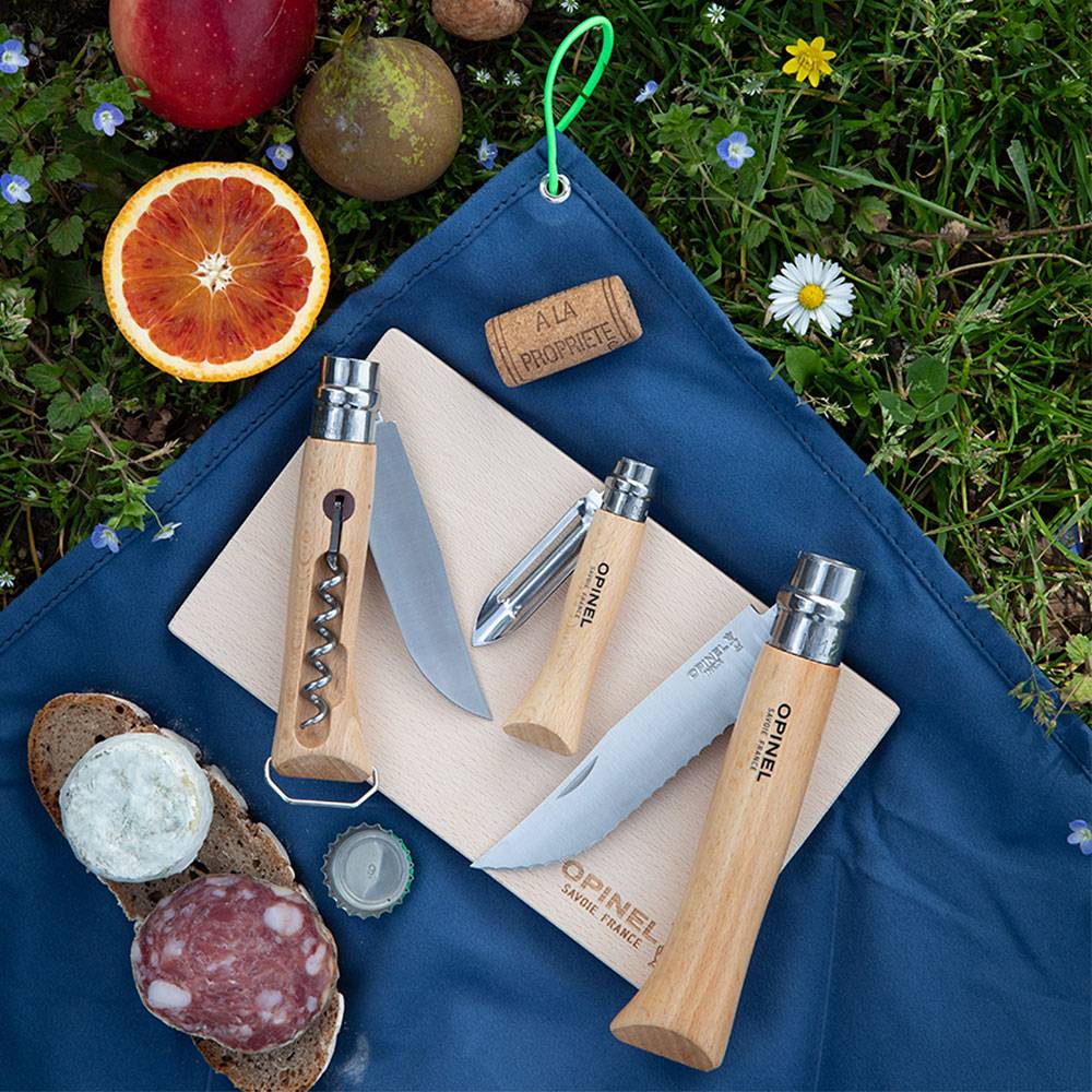 Opinel Nomad Cooking Kit 5-teiliges Outdoor-Messerset - Buche