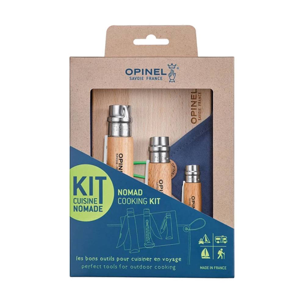 Opinel Nomad Cooking Kit 5-teiliges Outdoor-Messerset - Buche