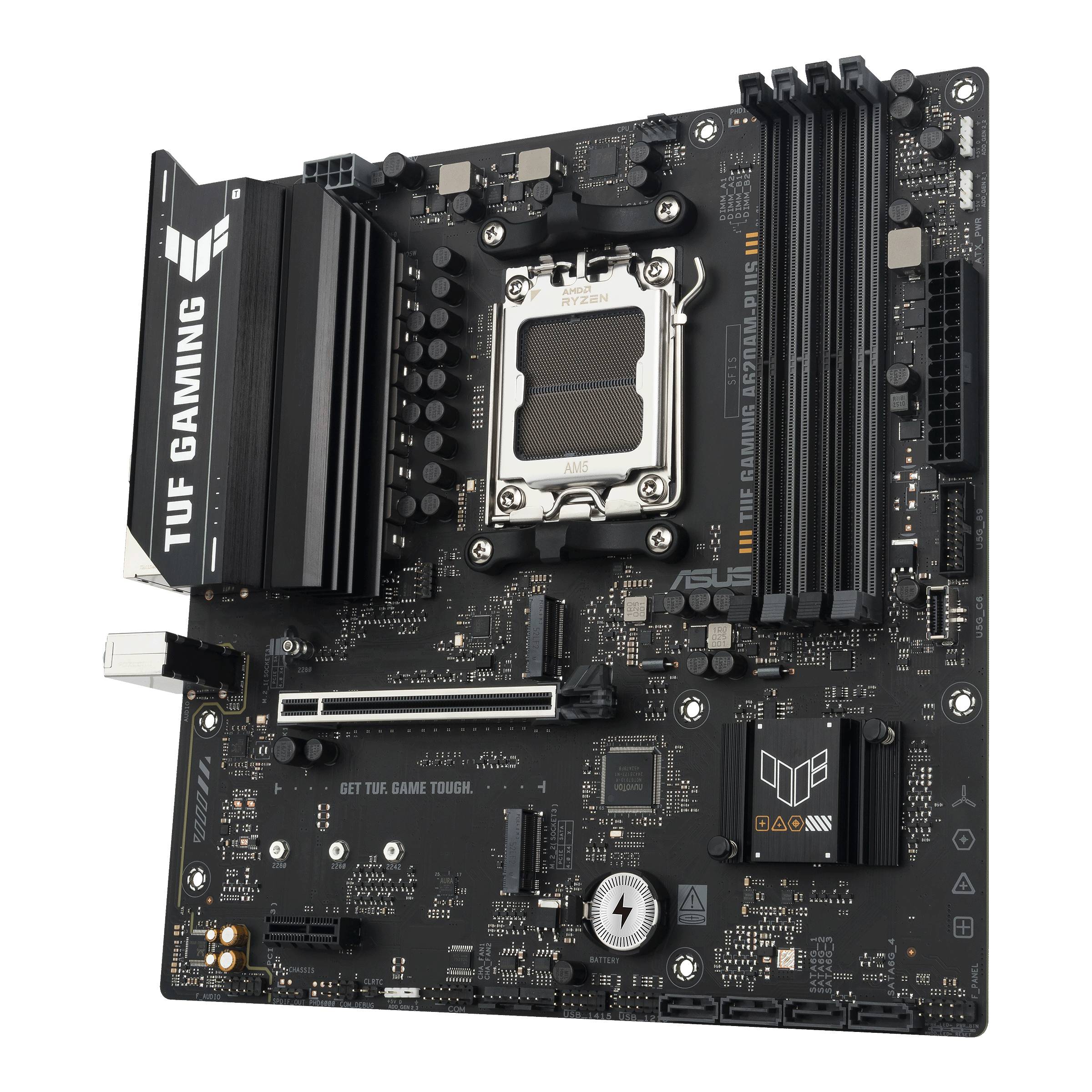 ASUS TUF GAMING A620AM-PLUS - Motherboard - micro ATX - Socket AM5 - AMD A620A Chipsatz - USB 3.2 Gen 1, USB-C 3.2 Gen 1, USB 3.2 Gen 2 - 2.5