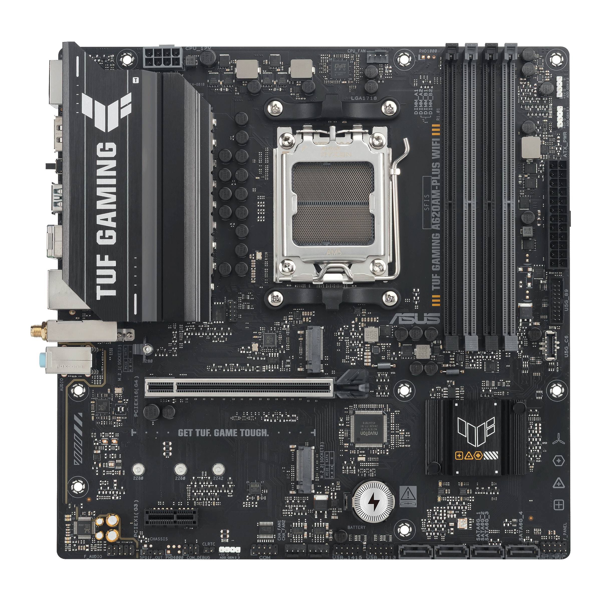 ASUS TUF GAMING A620AM-PLUS WIFI - Motherboard - micro ATX - Socket AM5 - AMD A620A Chipsatz - USB 3.2 Gen 1, USB-C 3.2 Gen 1, USB 3.2 Gen 2 - 2.5