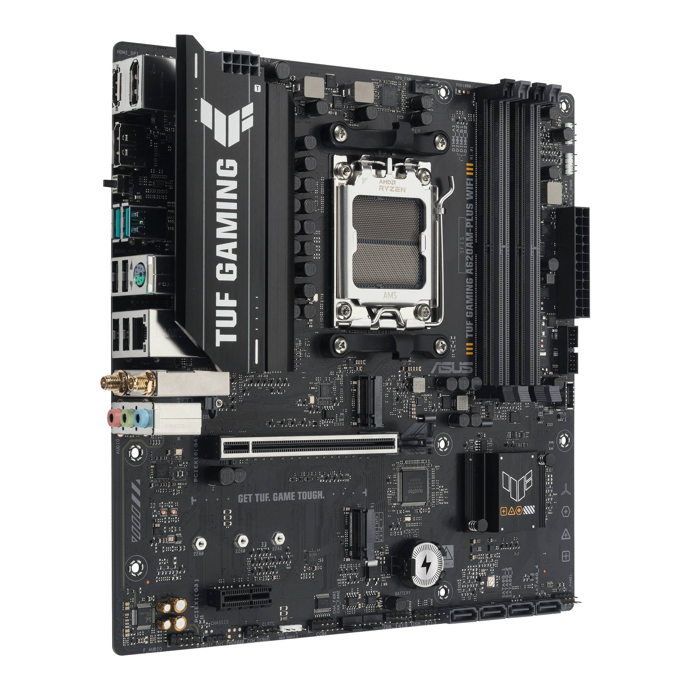 ASUS TUF GAMING A620AM-PLUS WIFI - Motherboard - micro ATX - Socket AM5 - AMD A620A Chipsatz - USB 3.2 Gen 1, USB-C 3.2 Gen 1, USB 3.2 Gen 2 - 2.5