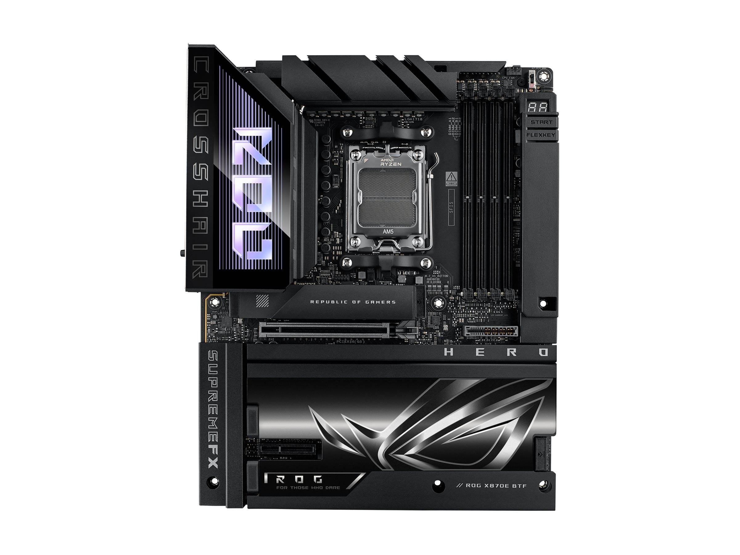 ASUS ROG CROSSHAIR X870E HERO BTF - Motherboard - ATX - Socket AM5 - AMD X870E Chipsatz - USB4, USB 3.2 Gen 2, USB-C 3.2 Gen2, USB 3.2 Gen 1, USB-C