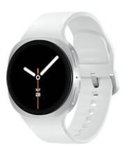 Samsung Galaxy Watch8 - 40 mm - silber - intelligente Uhr mit Sportband - Gummi - weiß - Bandgröße: S/M - Anzeige 3.4 cm (1.34")