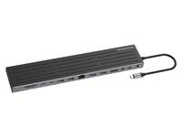 Conceptronic DONN32B 14-in-1 MST-Dockingstation USB 3.2 Gen 1, HDMI x2, DisplayPort, Gigabit-LAN, USB-A 5Gbps x3, USB-C 5Gbps x2, SD-Kartenleser