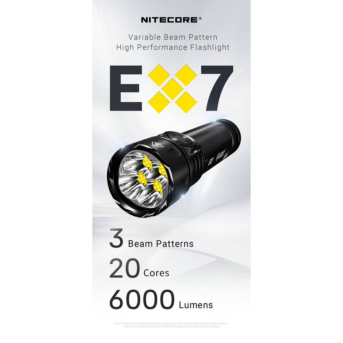Nitecore EX7 LED-Taschenlampe 6000 Lumen - Schwarz