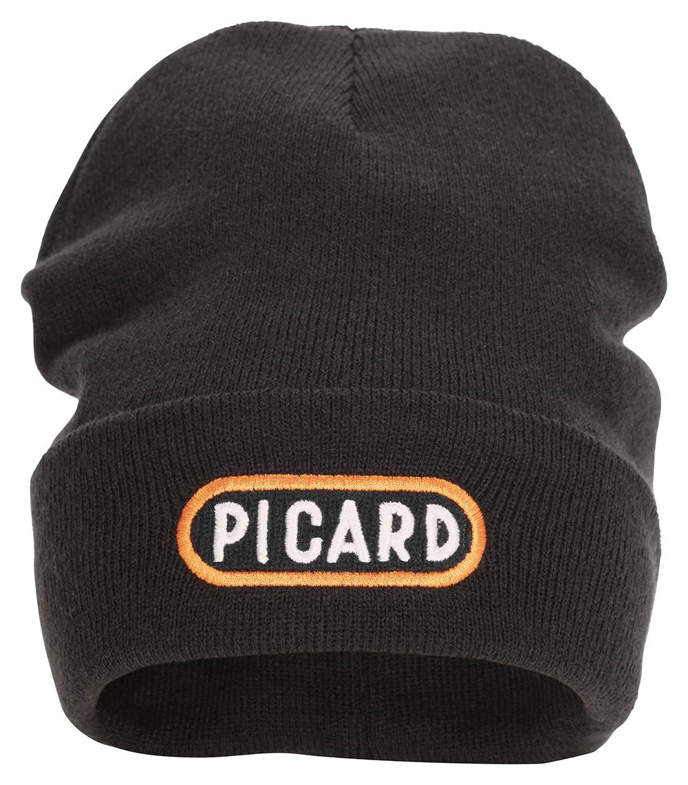 Eine schwarze Mütze mit dem Wort „PICARD